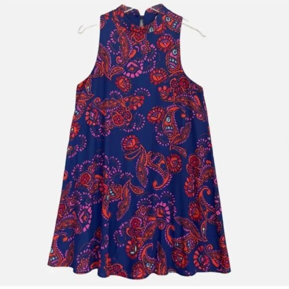 Everly Mock Neck Paisley Print Dress szM - Picture 2 of 11